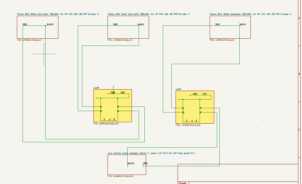Circuit diagram for the locomotion system's encoder connections.