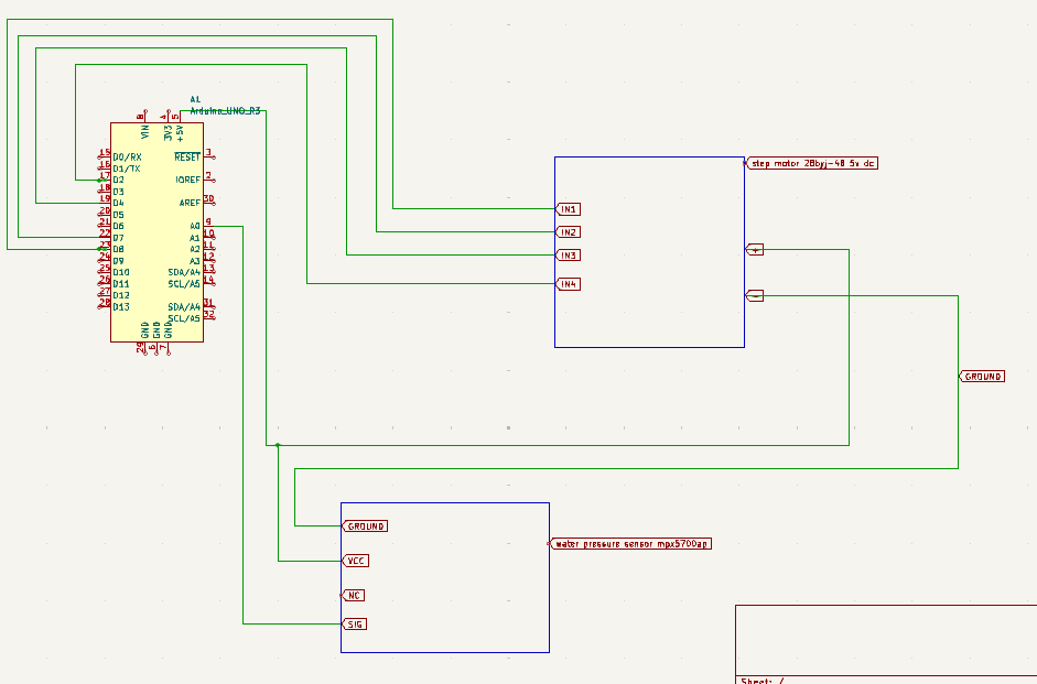 Circuit diagram for the water pressure sensor.