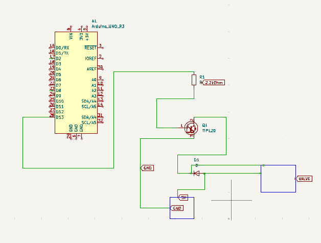 Circuit diagram for the water valve.