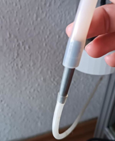 3D-printed tube adapter.